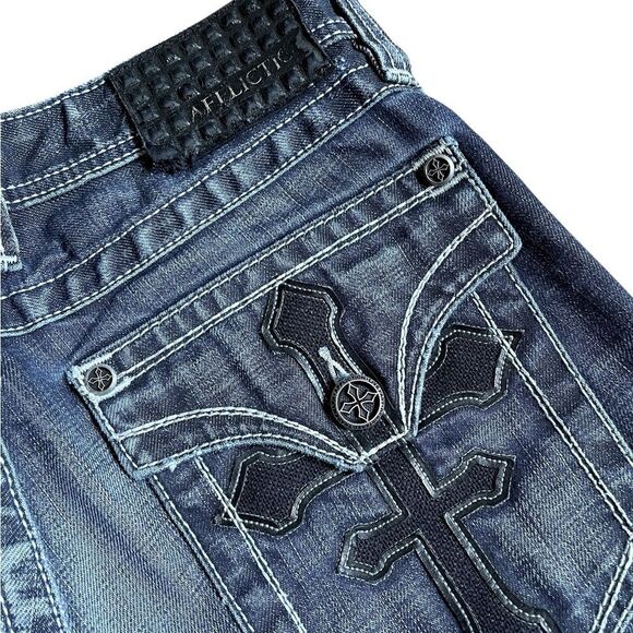 AFFLICTION Black Premium Cooper Relaxed Boot Jeans Size 32 - Picture 3 of 9